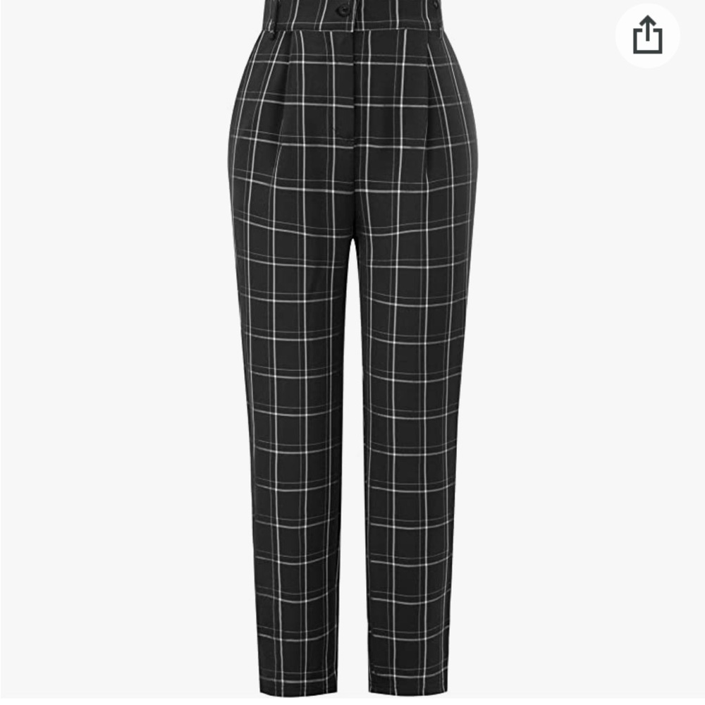 Grace Karin black and white striped work pants
